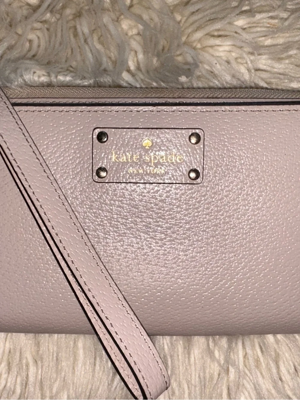 Kate Spade Layton Wellesley Grand Street Zip Wristlet Wallet Mousse Frosting EUC